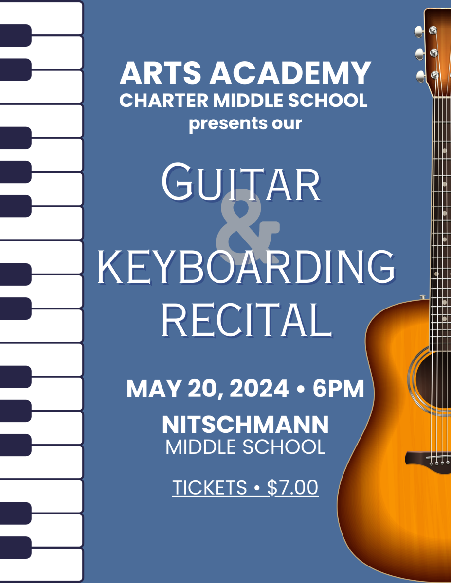 guitar & keyboarding recital flyer with link to PDF