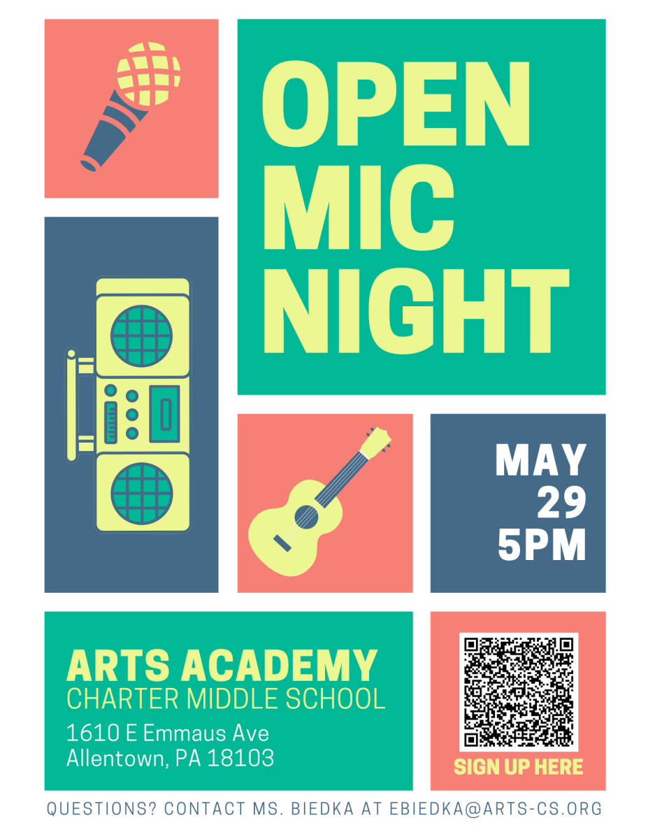 Open Mic night flyer with link to PDF